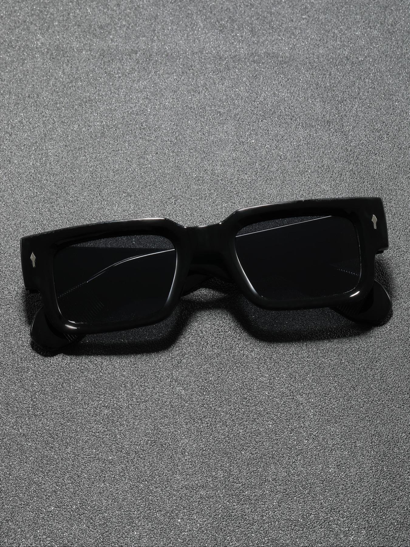 Classic Rectangular Men's Sunglasses, Trendy Shades, Perfect for Casual Activities, Vacations and Dating, Stylish and Comfortable Eyewear