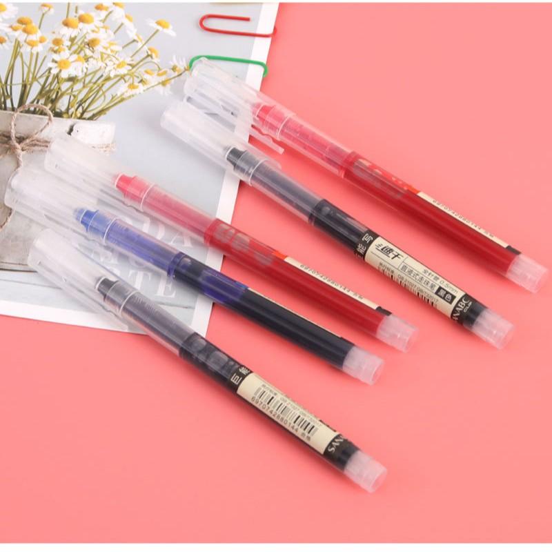 6-Pack Liquid Ink Pens, 0.5mm Needle Tip, Quick-Dry Ink, Large Capacity, Smooth Writing, Ideal for Students and Office Use
