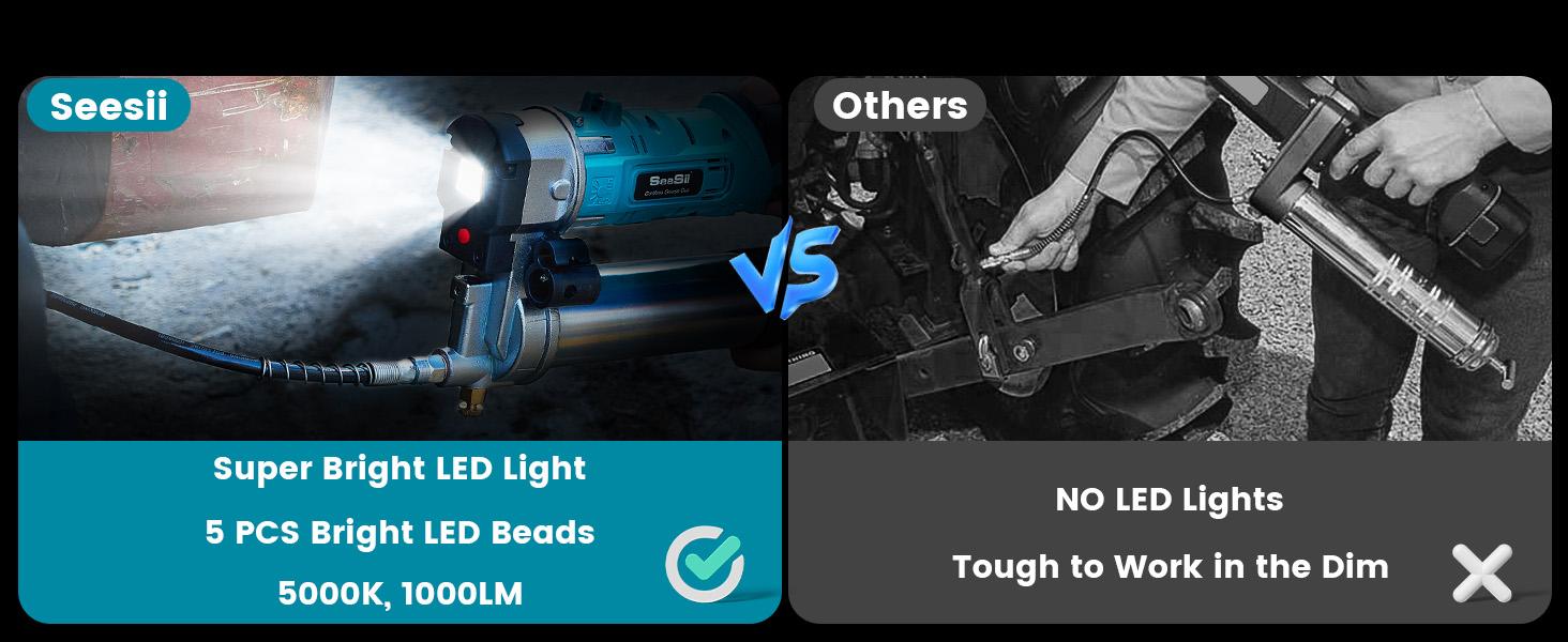 Seesii Cordless Grease Gun, Innovative 2-in-1 Easy-to-Use Electric Grease Gun, 5.3 oz/min 12,000 PSI High-Efficiency Battery Powered Grease Tool Kit, Grease Tool with 2*2.0Ah Batteries and Charger, B003 Black Friday Deals