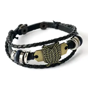Attack on Titan - Investigation Corps Logo Bracelet - Leather Weaving Handpiece