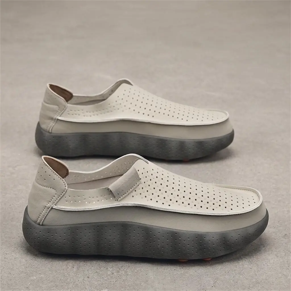 Men's Flat Slip-On Loafers - New Summer Breathable Minimalist Footwear with Cut-Out Platform, EVA Fabric Upper, Round Toe