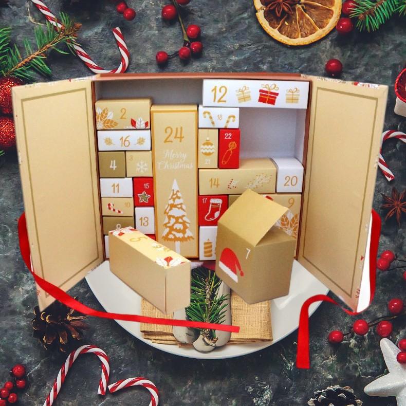 Christmas Gift Box, Christmas Gifts Ideas, Advent Calendar, Christmas Countdown Calendar 24Day Surprise Gift Box Christmas Treasure Box Empty Box