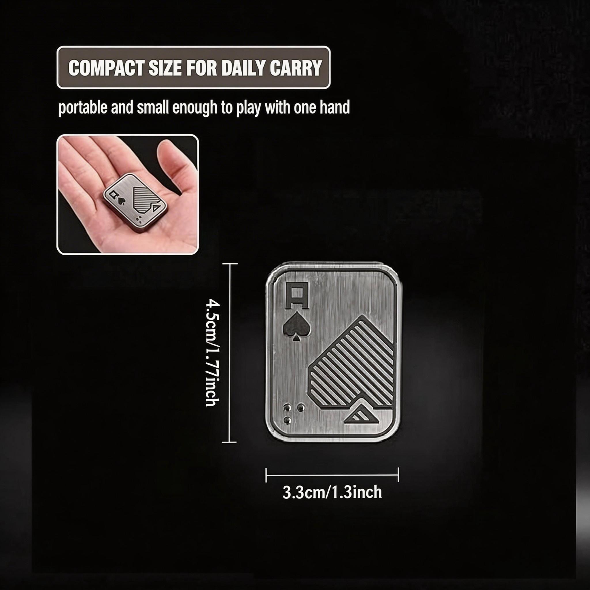 Stress Relief Tool! Poker Card Shape Metal Push Toy, Adult Edc Finger Stress Reliever, Anxiety Relief, Focus Improvement, Portable