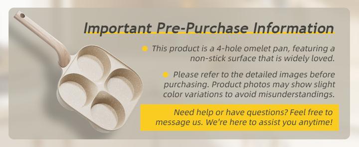 Multifunctional Non-stick Egg Frying Pan – 4 Holes Skillet with Wooden Handle, Medical Stone Omelet Maker for Pancakes, Burgers, Breakfast & Quick Cooking at Home.Non-stick Beige Cookware frying pan.Nonstick Woks