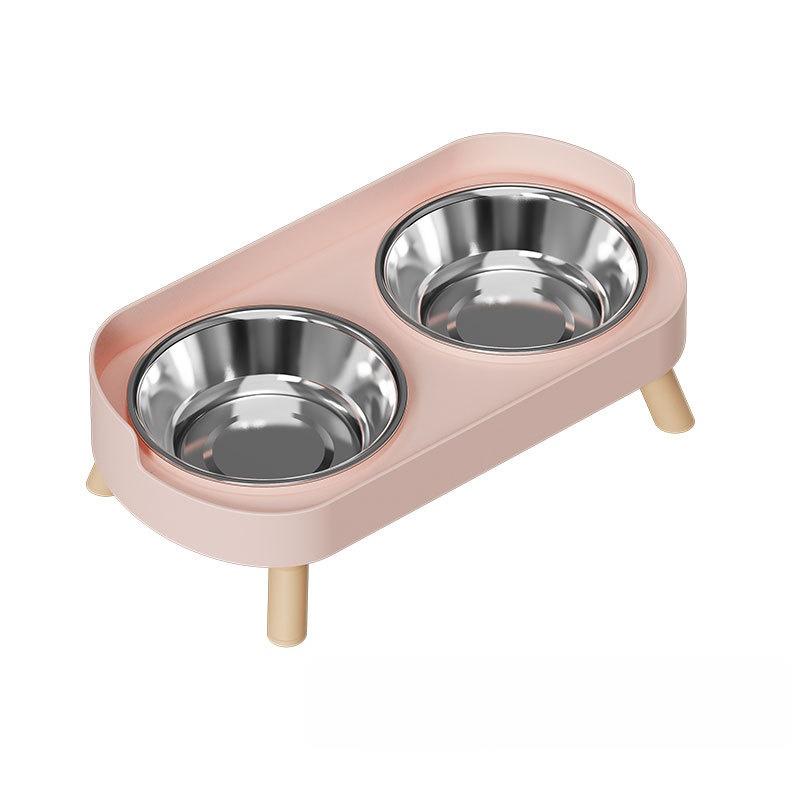 Cat Feeder 2-In-1, Stainless Steel Non-Slip Dual Bowl, Easy Clean, Multiple Colors, Perfect Gift, Anti-Tip Pet Food and Water Dish