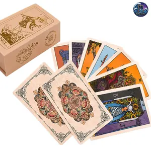 Tarot Cove Champagne Gold Tarot Deck with Guidebook, Waterproof Durable Classic Rider-Waite Cards, 4.72"×2.76"