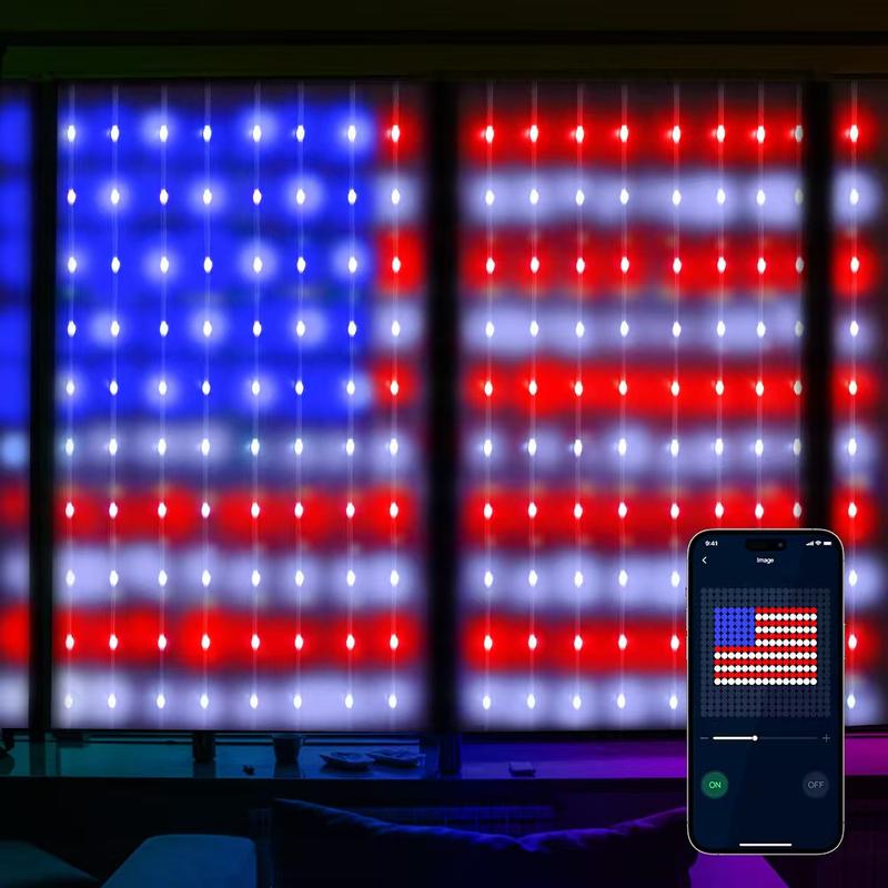 Smart LED Curtain Lights with 400 LEDs, 10x10ft Large & App/Remote Control, USB Powered for Bedroom, Christmas Party, Wedding, Outdoor, Wall, Jellyfish & Lava Lamp Style Decoration