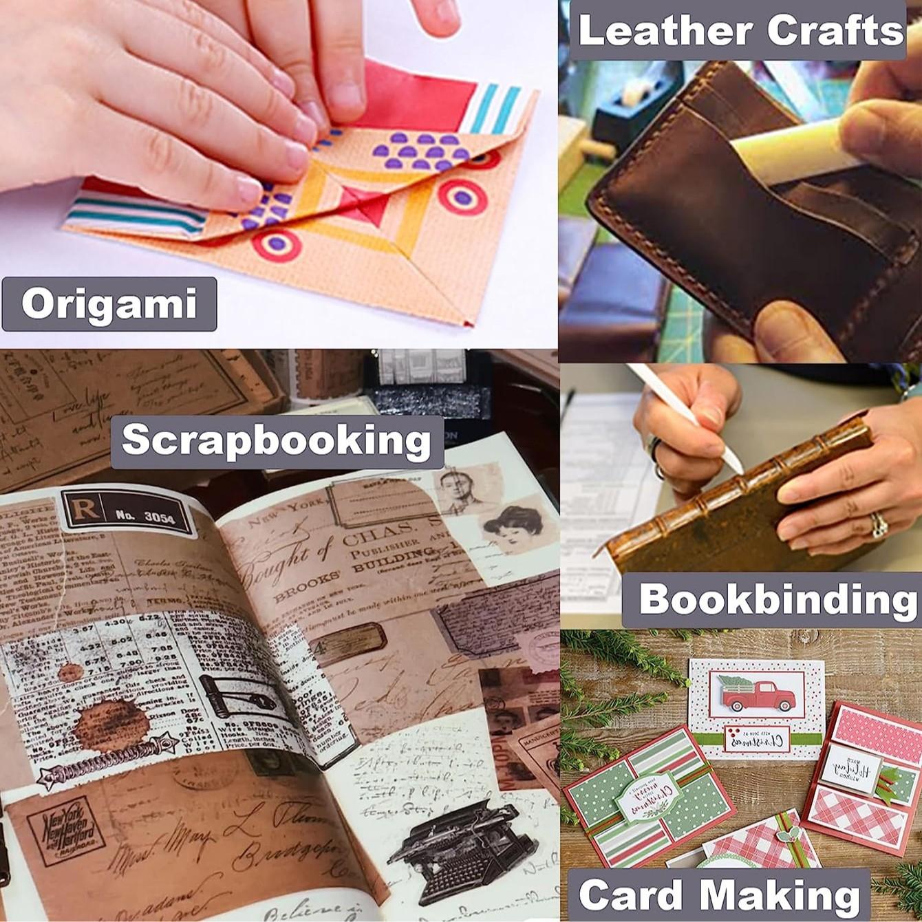 Multi-Pack Plastic Bone Folders, Crease Makers, Scoring Tool, Bone Folder Paper Creaser, Folding Bookbinding Tool, Origami Tools for Making Paper Crafts Quilting, Leather Tool Set (6/4/3/2/1 Pieces), Ideal for Embossing, Folding, Crafting, DIY Projects