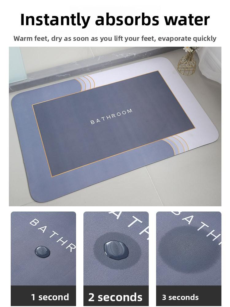 2-Piece Set, 0.1-Inch Thin Model Quick-Drying Bathroom Anti-Slip Mat, Water-Absorbing Mat, Room Decoration, Suitable For Hotels Washbasin