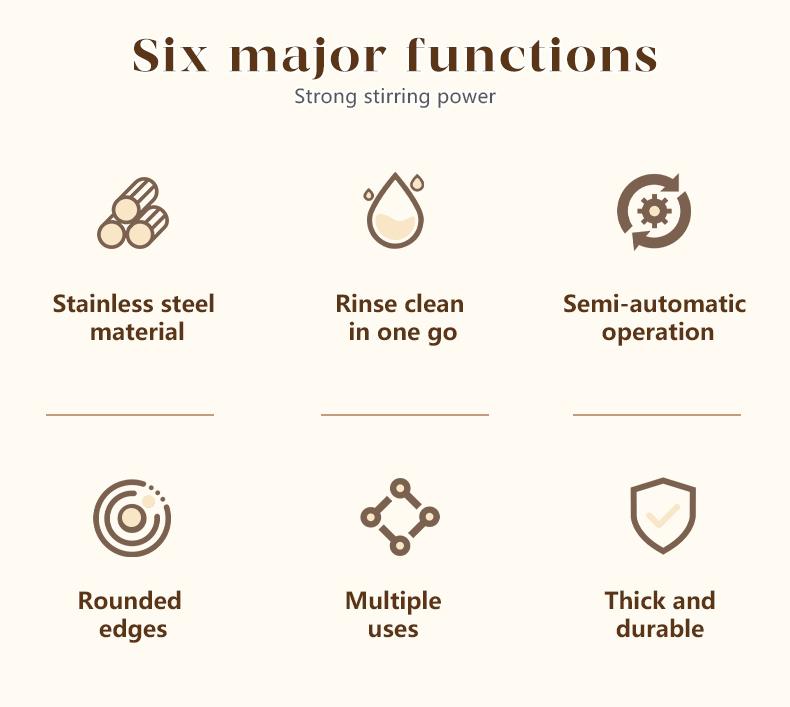 Stainless Steel Hand-Push Rotary Whisk A hand mixer stirrer for cooking, perfect for blending, whisking, beating, and stirring tasks.