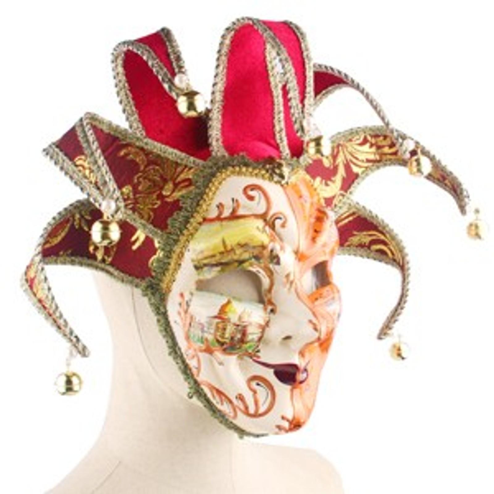 Venetian Jester Mask for Masquerade Music Carnival, Wall Decor Art Collection