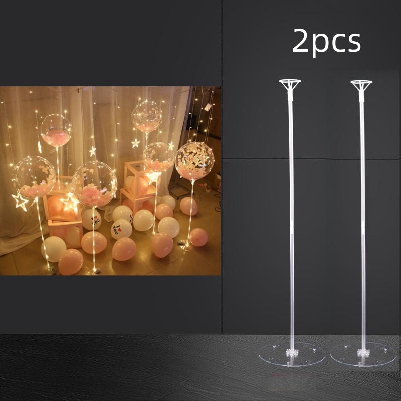 Balloon Column Set with Adjustable Height Transparent Balloon Sticks and Base, Perfect for Weddings Birthdays Baby Showers Engagements New Year Valentine's Day Mother's Day Party Decorations, Balloon Party Supplies