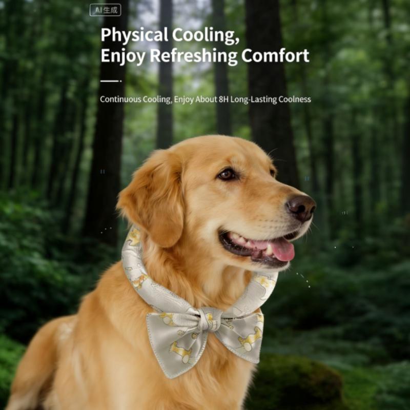 Stylish Cooling Solution!Pink puppy dog Cooling Bandana, Perfect for Walks & Outings