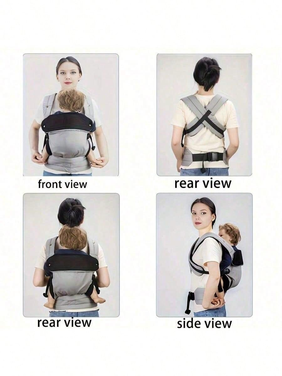 Adjustable Baby Carrier Backpack, Soft Plush Fabric, Four-In-One Multifunctional Design, Lightweight & Breathable, Perfect for Outdoor Use