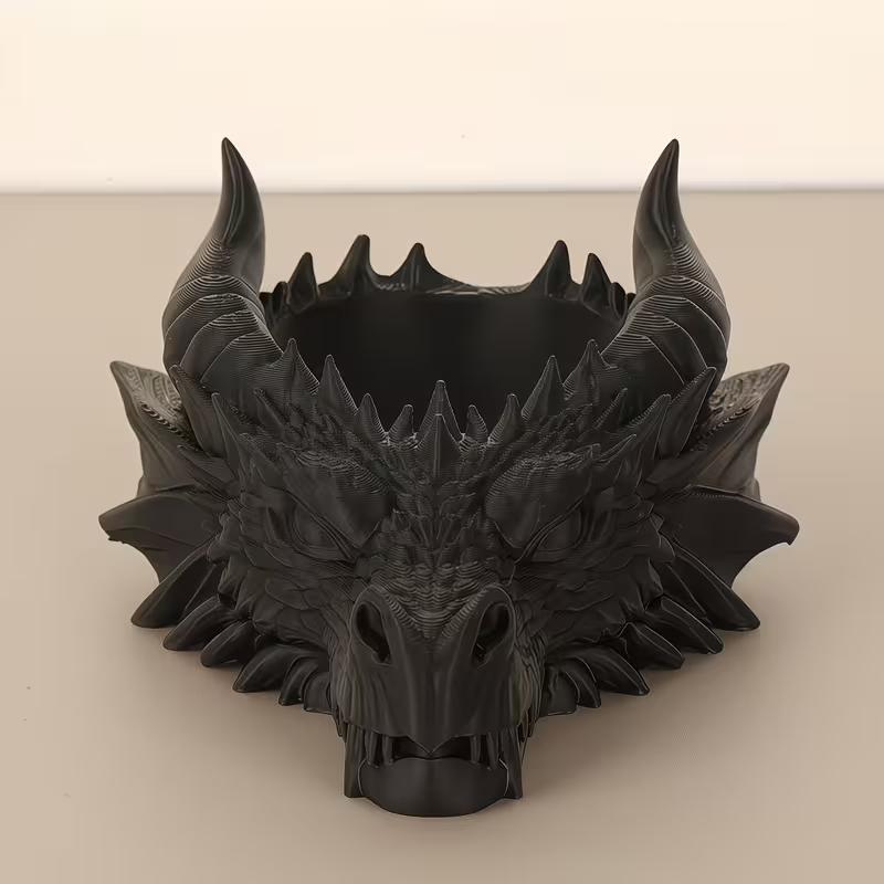 Gothic Dragon Head Jewelry Organizer Tray, Dark Theme Desktop Decor, Practical Ring Necklace Holder, Cool Desk Accessory