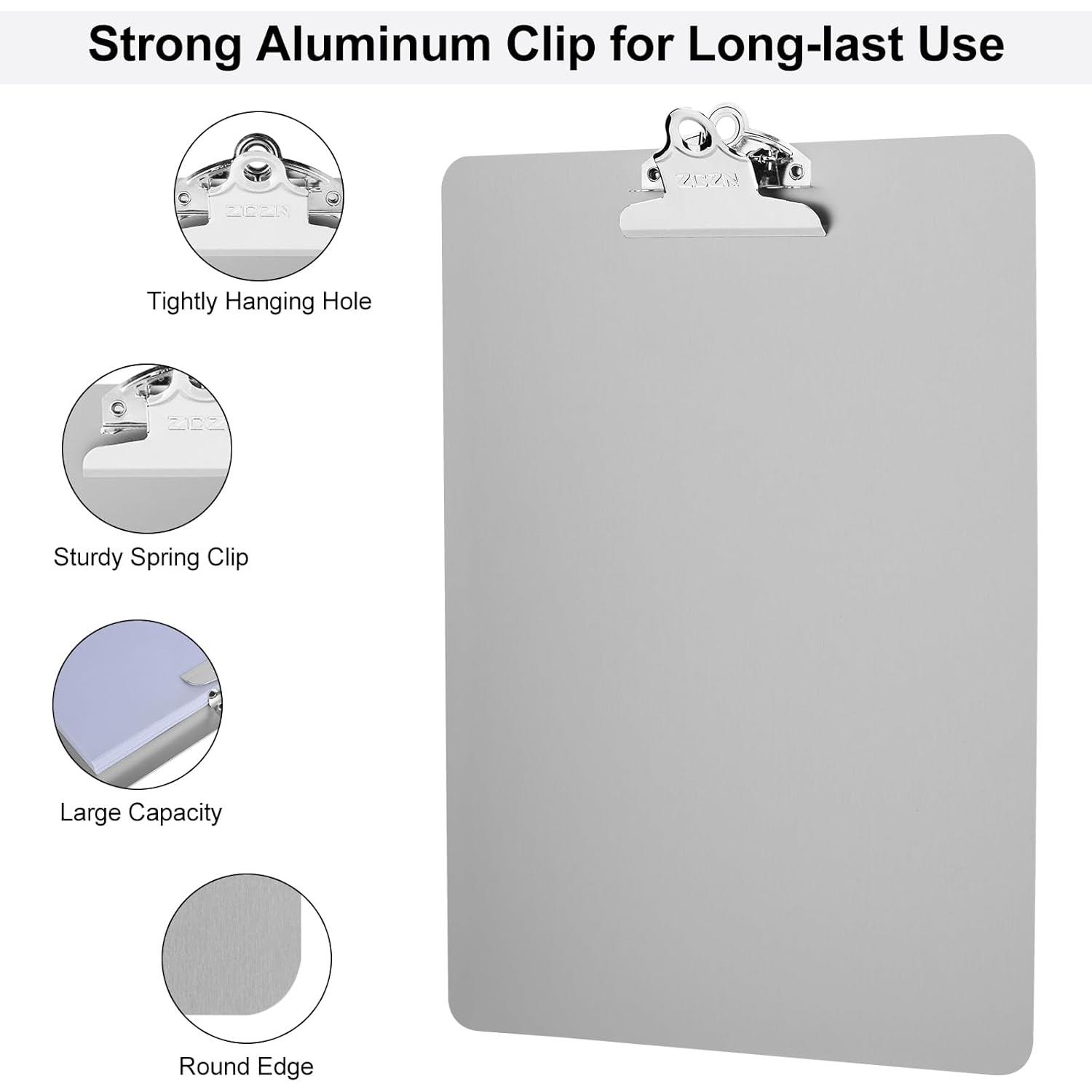 Metal Clipboard, 12 x 9 Inches Heavy Duty  Clipboards, A4 Letter Sizer Document Holder with High Capacity Clip, Suitable for School, Office, Jobsite or  Staff ()
