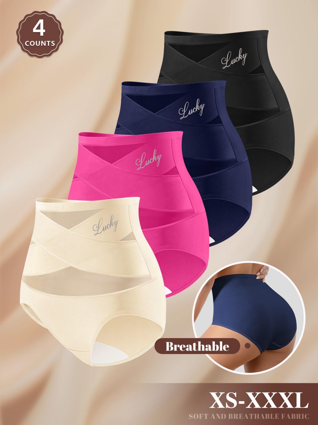 Women's High-Waisted Fitted Mesh Panties Set (4-Pack), Soft Breathable Non-Irritating Design, Comfortable All Season Underwear, Sizes S-Xxl Women's High-Waisted Fitted Mesh Panties Set (4-Pack), Soft Breathable Non-Irritating Design, Comfortable All Season Underwear, Sizes S-Xxl
