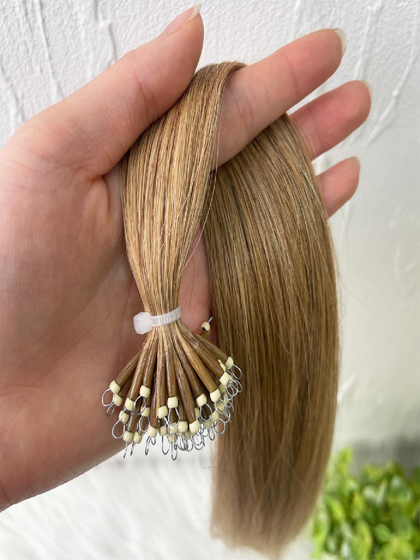 Human Hair Extension Pre-Bonded Micro Nano Rings, Beads Loop Nano Hair Extensions, Cold Fusion Nano Ring Extensions, 30g/pack