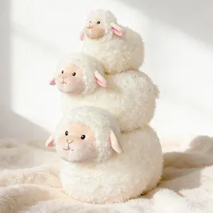 Adorable Fluffy White Lamb Plush Toy 20-45cm Soft Stuffed Doll Hug Pillow Companion Premium Quality Kids Birthday Gift