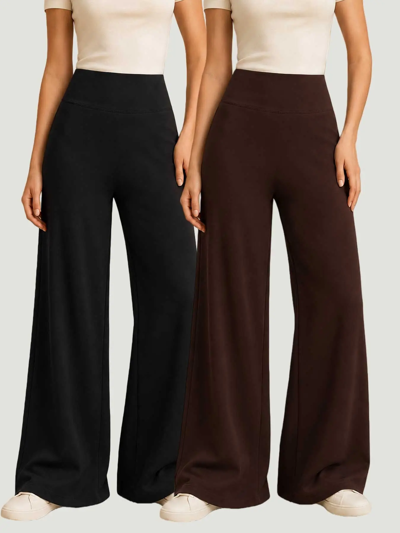 Women's Wide-Leg Yoga Pants, Bottom, Fashion Polka Dot Design，High-Waisted Butt Lifting, Quick-Dry Sportswear, Casual Loose-Fit Trousers for All Seasons