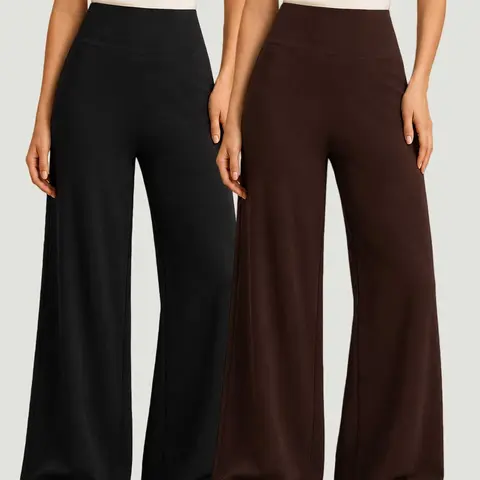 Women's Wide-Leg Yoga Pants, Fashion Polka Dot Design，High-Waisted Butt Lifting, Quick-Dry Sportswear, Casual Loose-Fit Trousers, Bottom for All Seasons