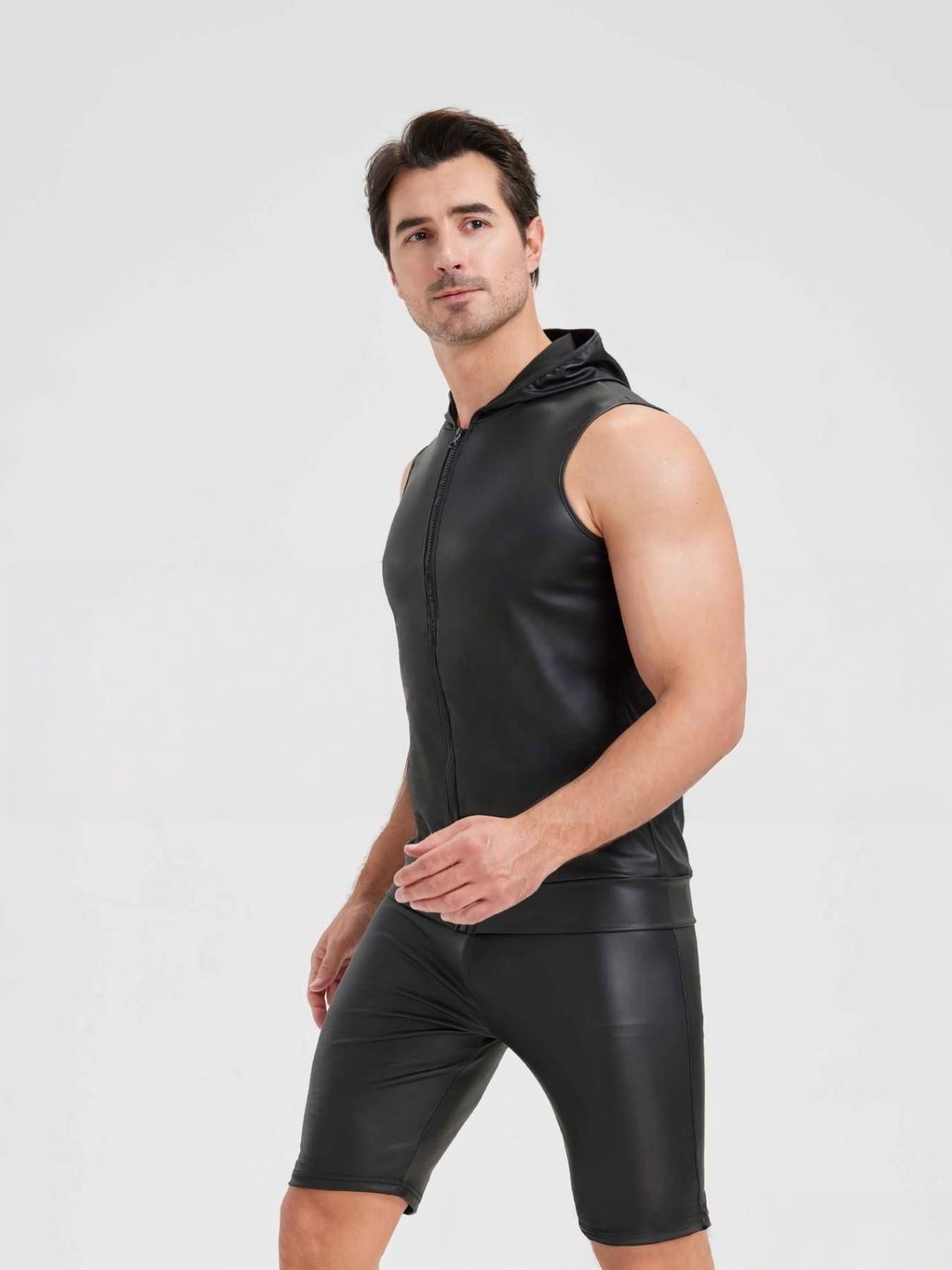 Men's Zipper Vest Jacket, European and American Style, Stage and Bar Performance Wear, Fashionable Upper Garment, Perfect for Shows