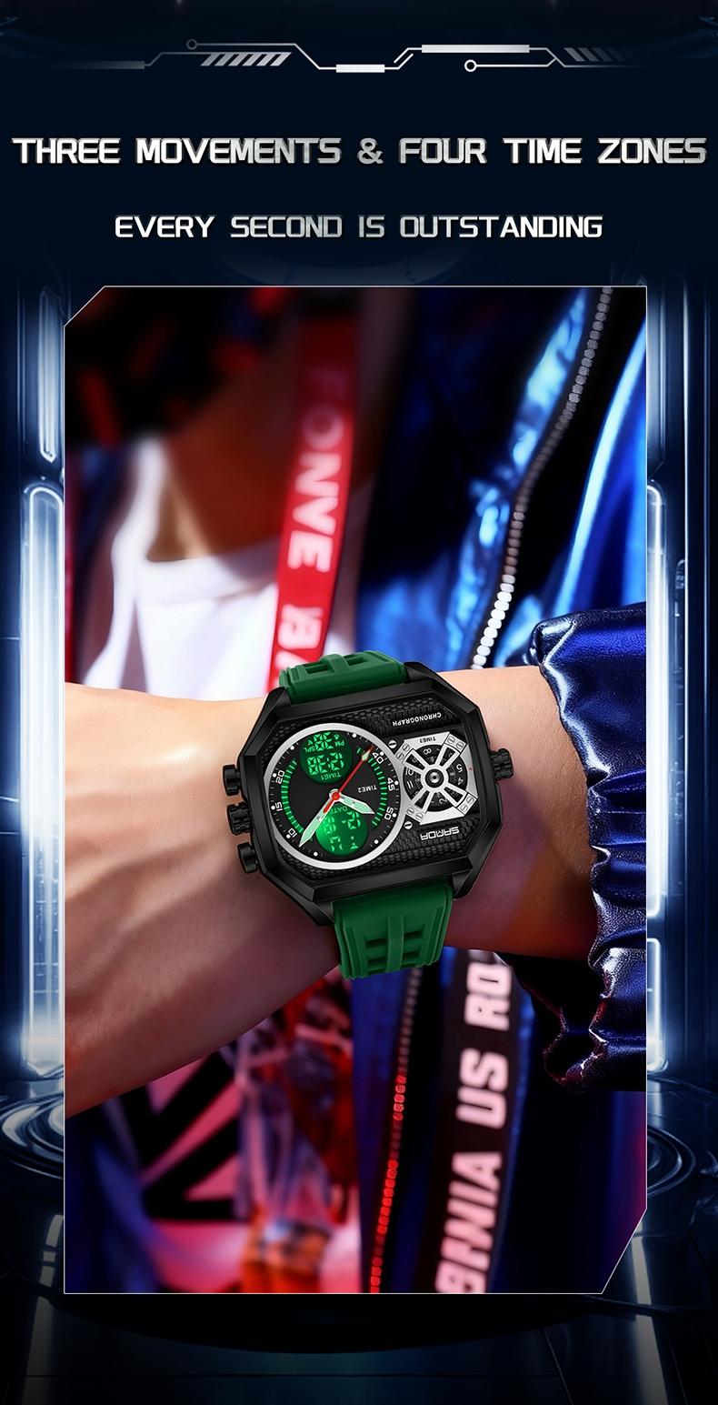 Sanda Multifunctional Digital Watch, Alloy Case, Waterproof, Luminous, Stopwatch, Alarm, Hourly Chime, Perfect Birthday Gift