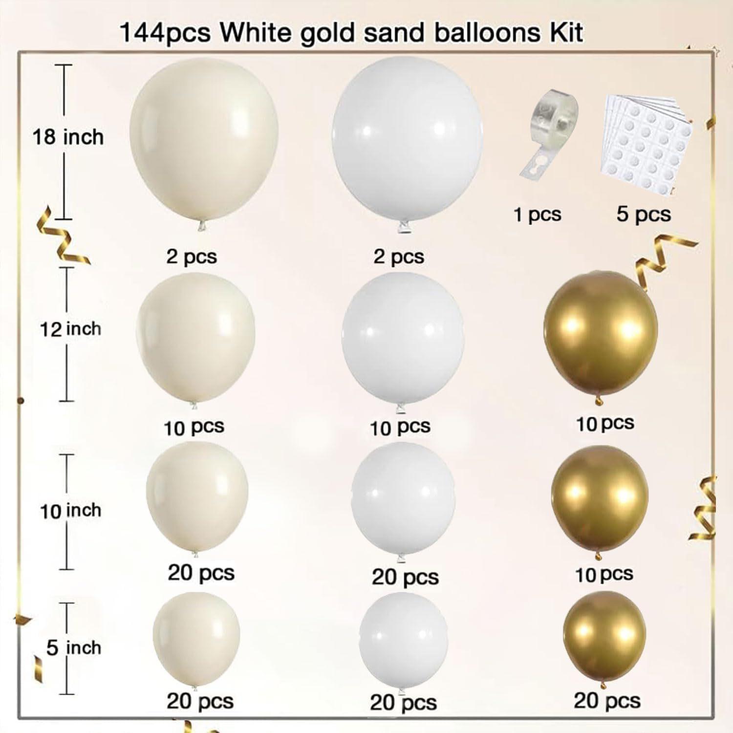 Boho Nude Beige Balloon Arch Kit - Neutral Bohemian DIY Easy Setup Garland Set for Wedding, Bridal Shower Photo Backdrop, Elegant Party Supplies