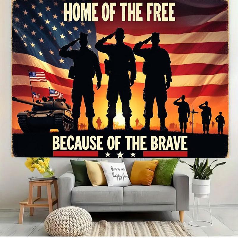 2D Flat US Army Banner Polyester Indoor Outdoor Birthday Christmas Home Decor Party Decoration No Power Needed Holiday Celebration wall tapestry hanging