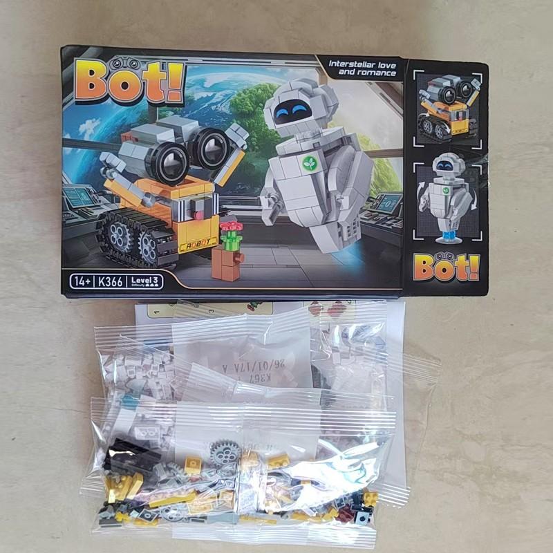 2-Pack New Edition Cute Mini Robot Building Blocks 3D Model Kit, Healing Adorable Toy Decor for Desk, Birthday Gift Idea