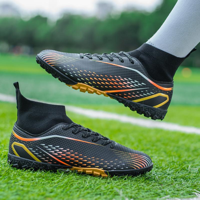 Men's High Top Turf Football Boots, Professional Outdoor Anti-skid Breathable Lace Up TF Soccer Cleats For Summer Rainy Day Training Outdoor Competition soccer shoes soccer boots shoes soccer Men's High Top Turf Football Boots, Professional Outdoor Anti-skid Breathable Lace Up TF Soccer Cleats For Summer Rainy Day Training Outdoor Competition soccer shoes soccer boots shoes soccer
