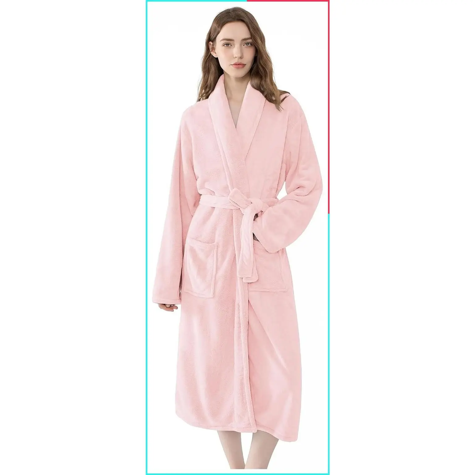 Women's Soft Warm Plush Bathrobe - Lightweight Long Spa Robe, Absorbent Towel Robe for After Shower