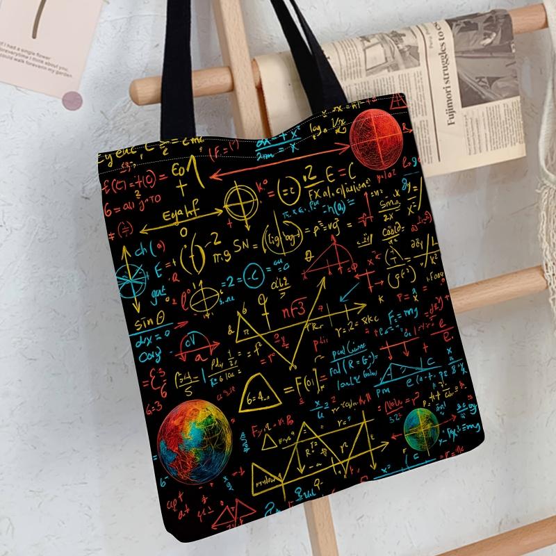 A New Trendy Accessory: Mathematical Formulas, Worldwide Factors, Scientific Computations. Ideal for Shopping, The Beach, And Picnics, This Is a Foldable Canvas Shopping Bag., for Teenager, For Teenager