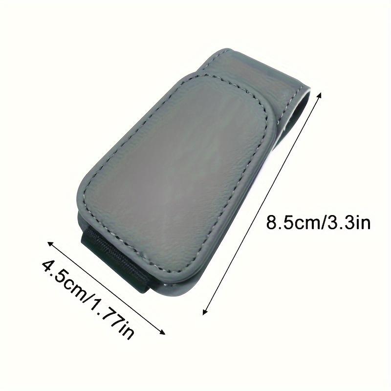 Magnetic Glasses Holder for Car Sun Visors - Synthetic Faux Leather Glasses Hanger Clip with Ticket Card Holder - Convenient for Glasses Installation
