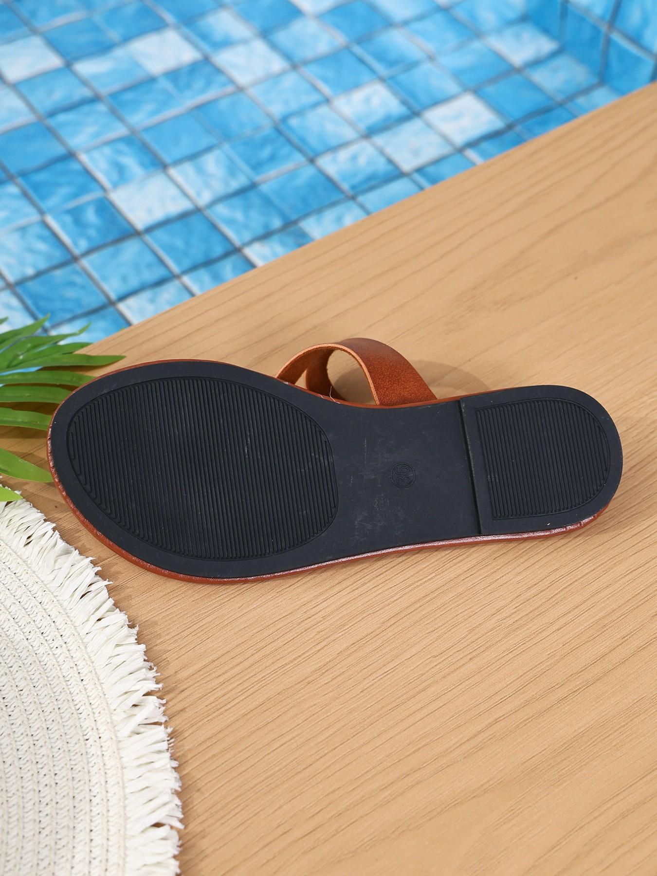 2026 Women's Summer New Bohemian Style Slip-On Sandals, Flat Heel, Beach Travel, Large Size, Comfortable Footwear for Ladies