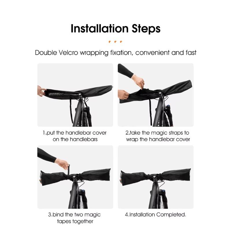 WEST BIKING Bike Handlebar Cover. 210 Nylon PU Waterproof and Dustproof Bike Handlebar Cover with Wear-Resistant Magic Straps Bicycle Accessories