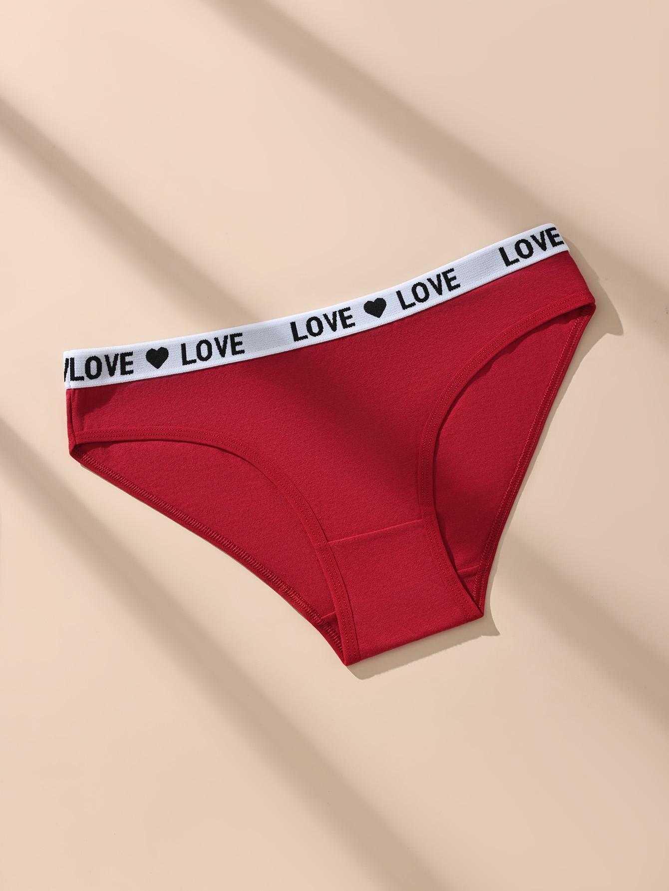 Women's Mid-Rise Brief Panties Multi-Pack, Soft Stretchy Synthetic Blend Underwear with Color Block Letter Print for Everyday Wear, Stretchy Fabric, Mid-Rise Cut