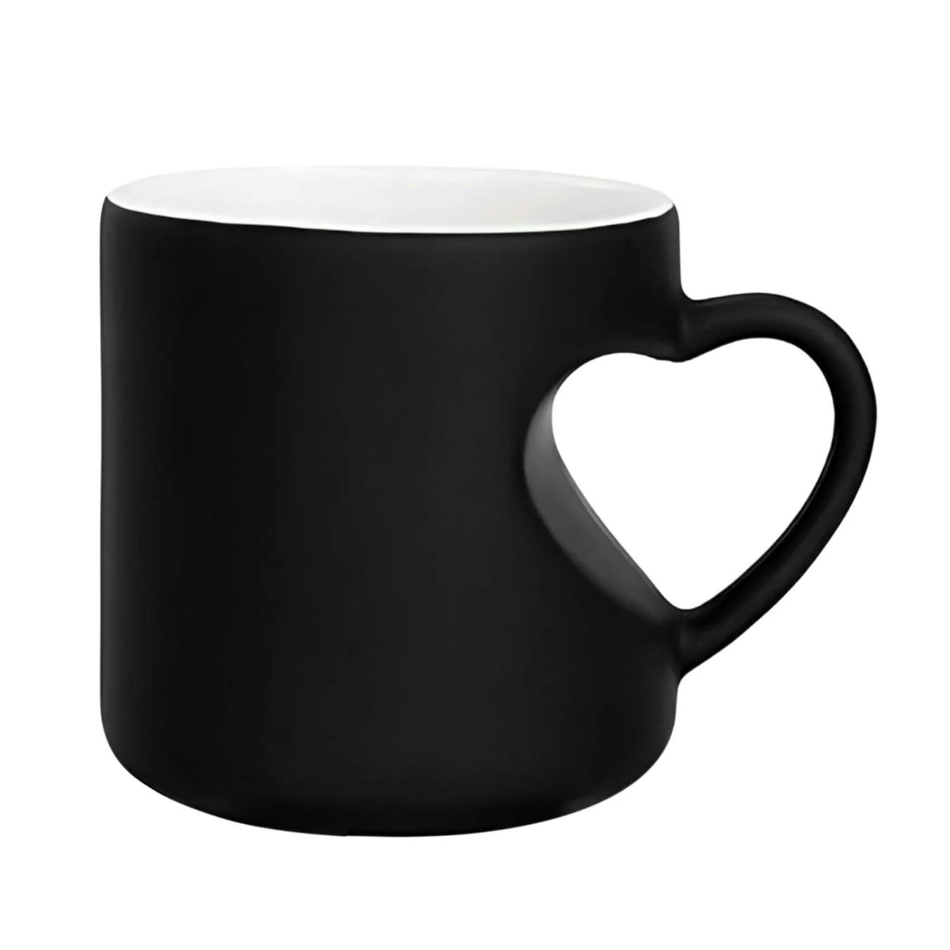 Heart Mug,Heart-Shaped Color Changing Ceramic Mug,Heart Shaped Mug,Coffee Cup With Handle That Reveals Surprise Design When Filled With Hot Beverage Romantic Gift For Her/Him