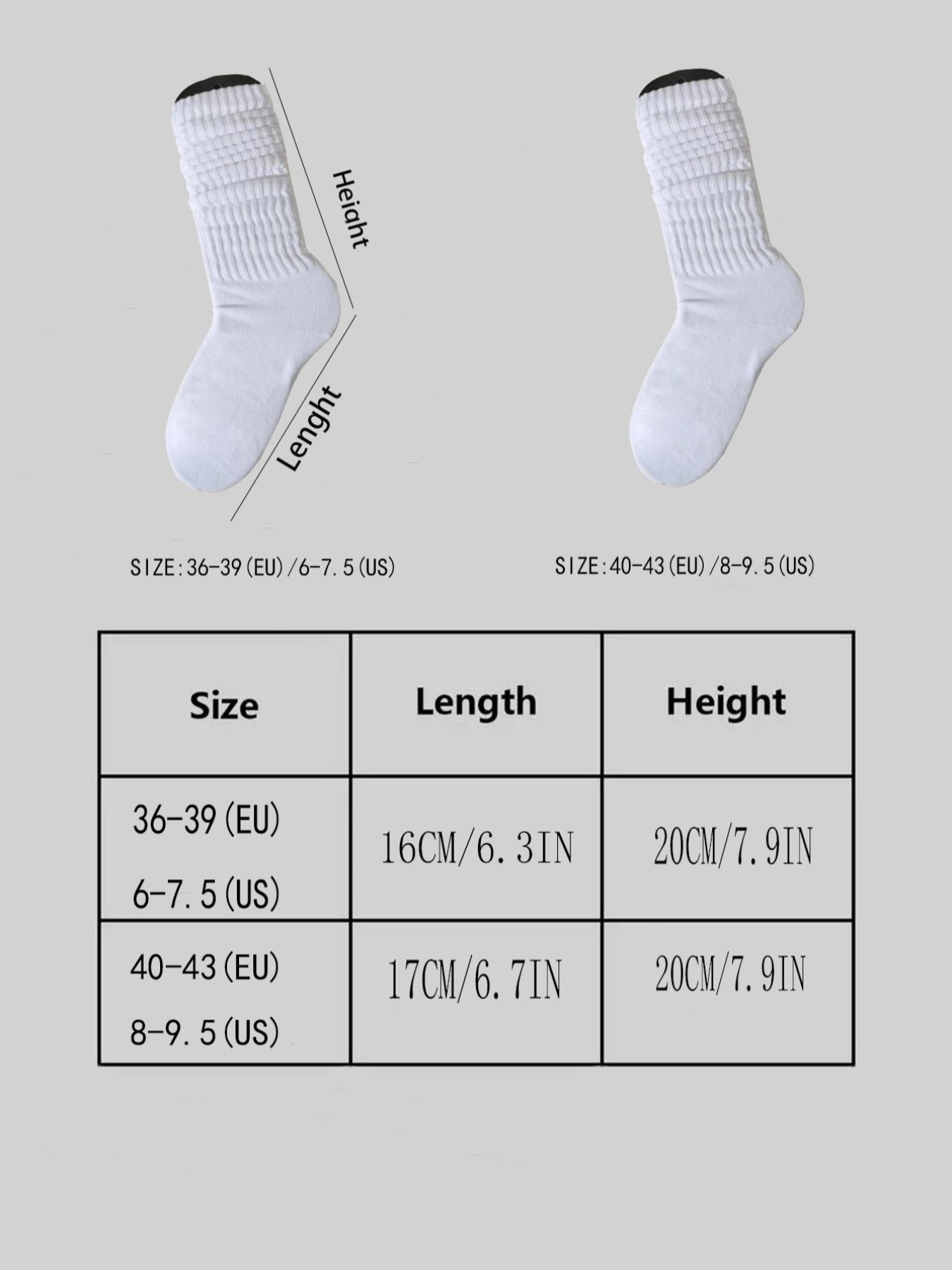 Women's 3 Pairs Solid Slouch Crew Socks, Baggy Socks, Fashion Casual Comfy Socks for Daily Outdoor Wear, Ladies Socks for All Seasons, Womenswear