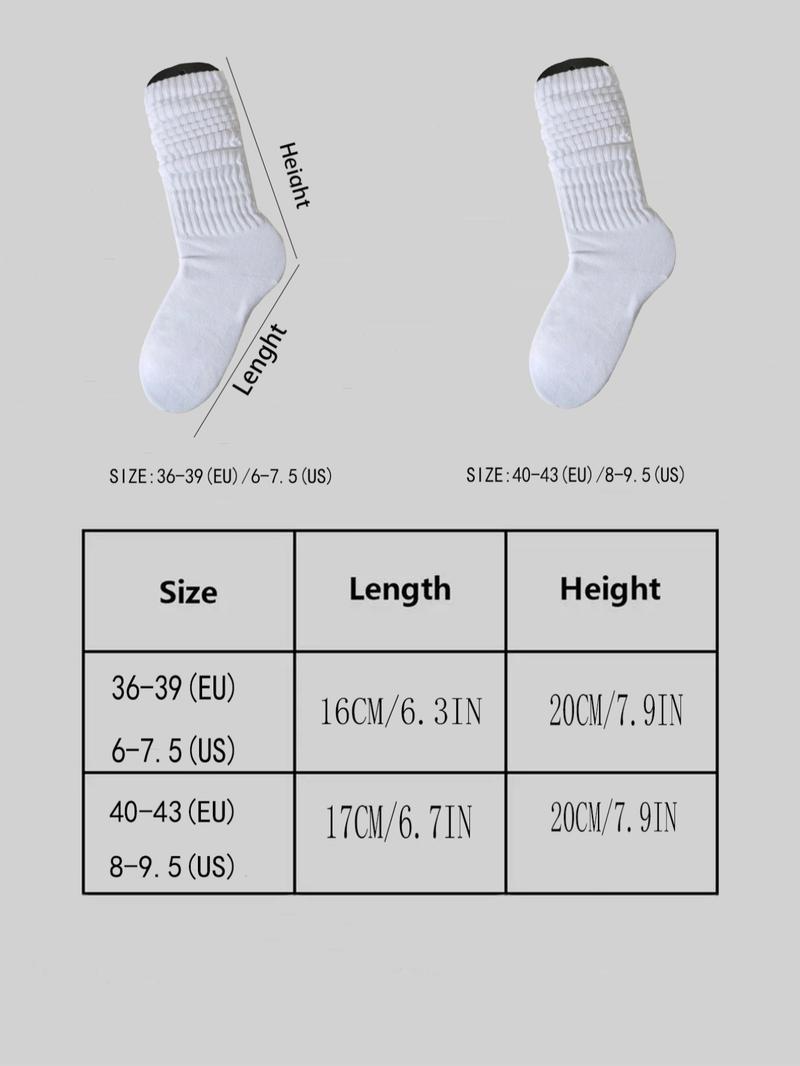 Women's 3 Pairs Solid Slouch Crew Socks, Baggy Socks, Fashion Casual Comfy Socks for Daily Outdoor Wear, Ladies Socks for All Seasons, Womenswear