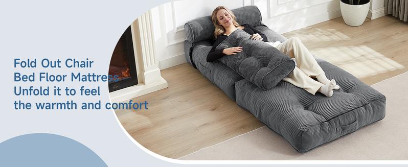 【Valentine's Day Gift】ONBRILL Folding Couch Sofa Bed,Convertible Sleeper Chair for Adults, Corduroy Portable 4 in 1 Fold Out Chair to Floor Lounger, Couches for Living Room,Single 【Valentine's Day Gift】ONBRILL Folding Couch Sofa Bed,Convertible Sleeper Chair for Adults, Corduroy Portable 4 in 1 Fold Out Chair to Floor Lounger, Couches for Living Room,Single