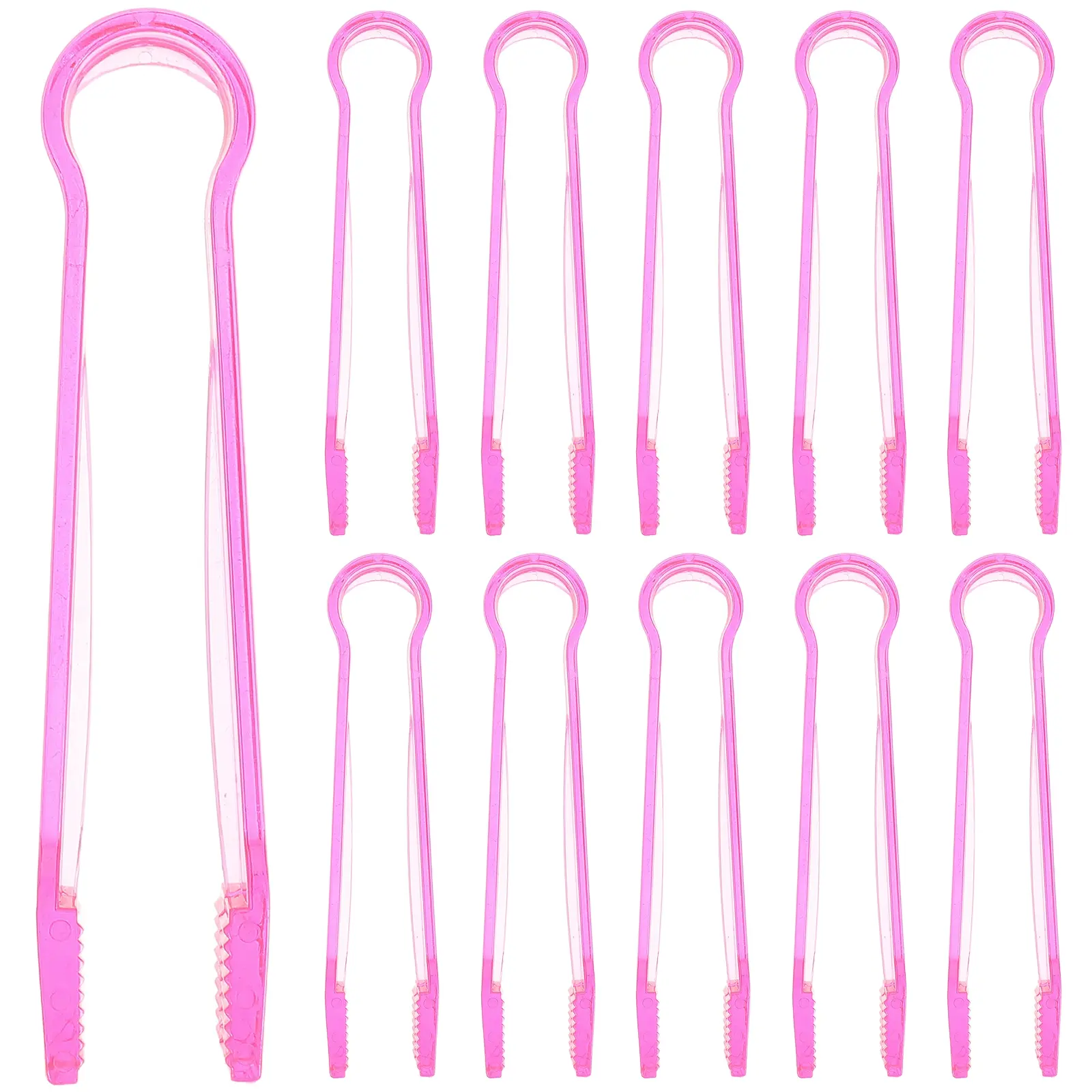 15pcs Transparent Mini Food Tongs For Buffet Ice And Desserts Multipurpose Serving Utensils Accessories For Parties And Events