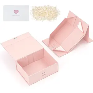 Gift Box Pink Gift Box for Presents with Magnetic Closure Lid Collapsible,Birthday,Christmas,Wedding,Gifts in Box