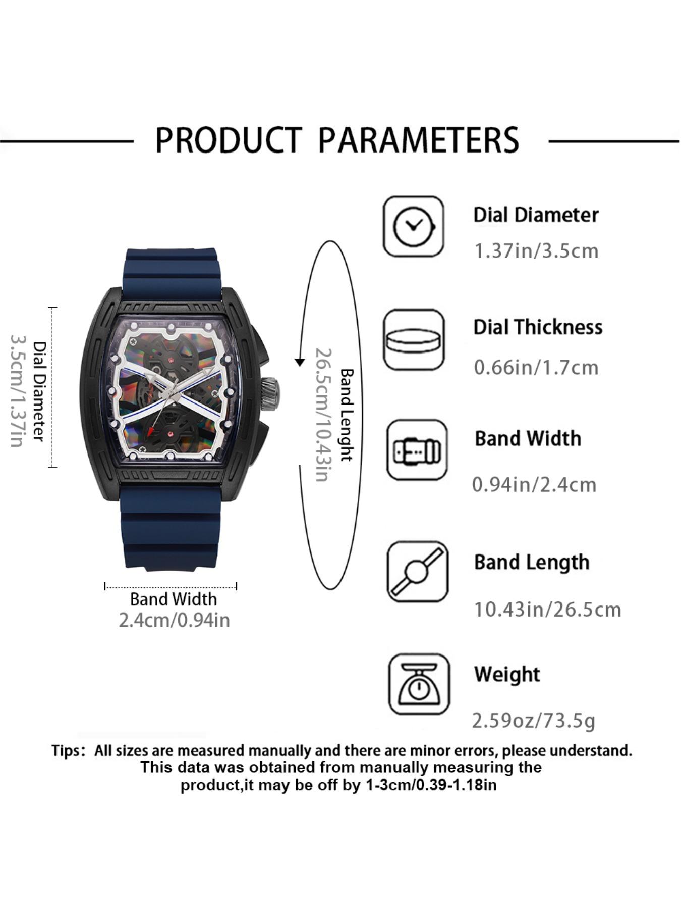 Stylish Men's Watch with Colorful Silicone Strap, Waterproof Analog Quartz Watch, Perfect Gift for Father's Day, Christmas, Birthday, Casual Wristwatch