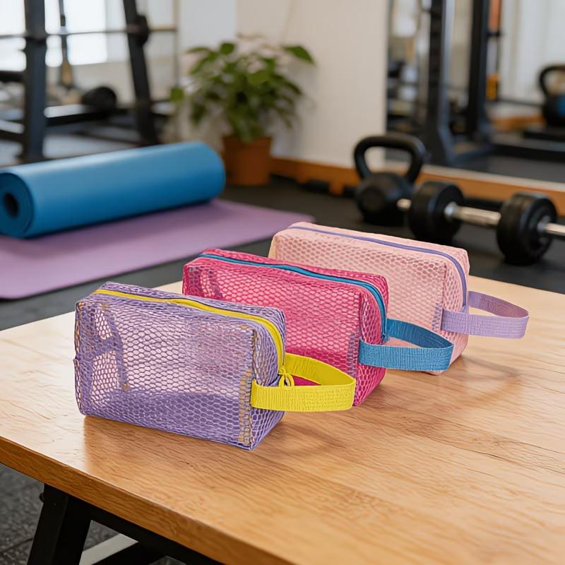 One-piece macaron-colored cosmetic bag, multi-functional cosmetic bag, swimming bag, beach bag, makeup bag, skincare bag, toiletry bag, storage bag, zipper closure, a great gift for friends and family.