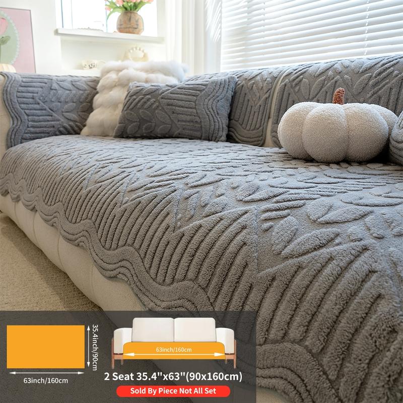 Modern Style Pet-Friendly Sofa Cover, Soft Sofa Protector, Anti-Slip Dustproof Cat Scratch Protection, Cotton Velvet Cushion Pad