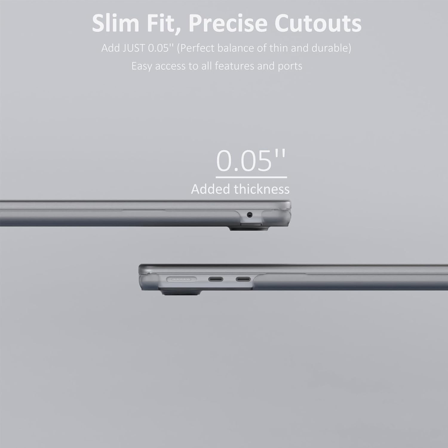 Transparent Matte Shell Case for Macbook Air 13-Inch M4 2022, Clear Hard Shell Protector, Ultra-Thin Fashion Design, School Office Travel