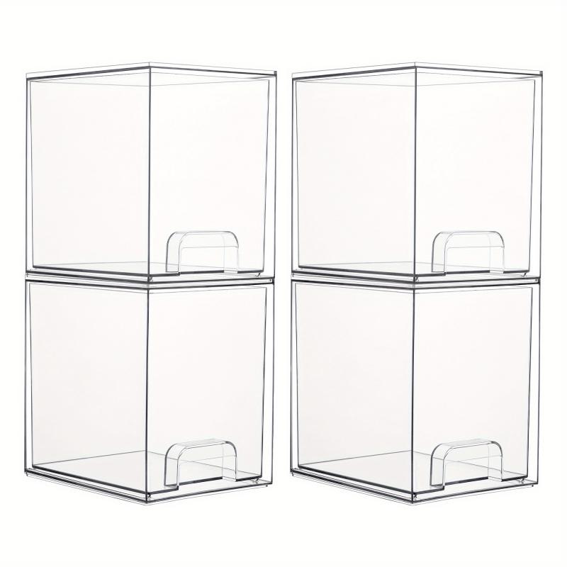 1Pcs Clear Stackable Plastic Storage Box Multi Grid Office Supplies Notebook Stationery Organizer Durable Space Saving Home Desk Shelf Modern Transparent Design Easy View Desktop Drawer Storage Desk Tidy Work Organizer