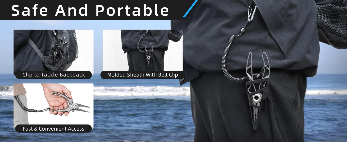 GOMEXUS EXOSKELETON 7” Stainless Steel Fishing Pliers – Ultra Lightweight, Corrosion Resistant (Salt Spray Tested), Includes Spare Blade