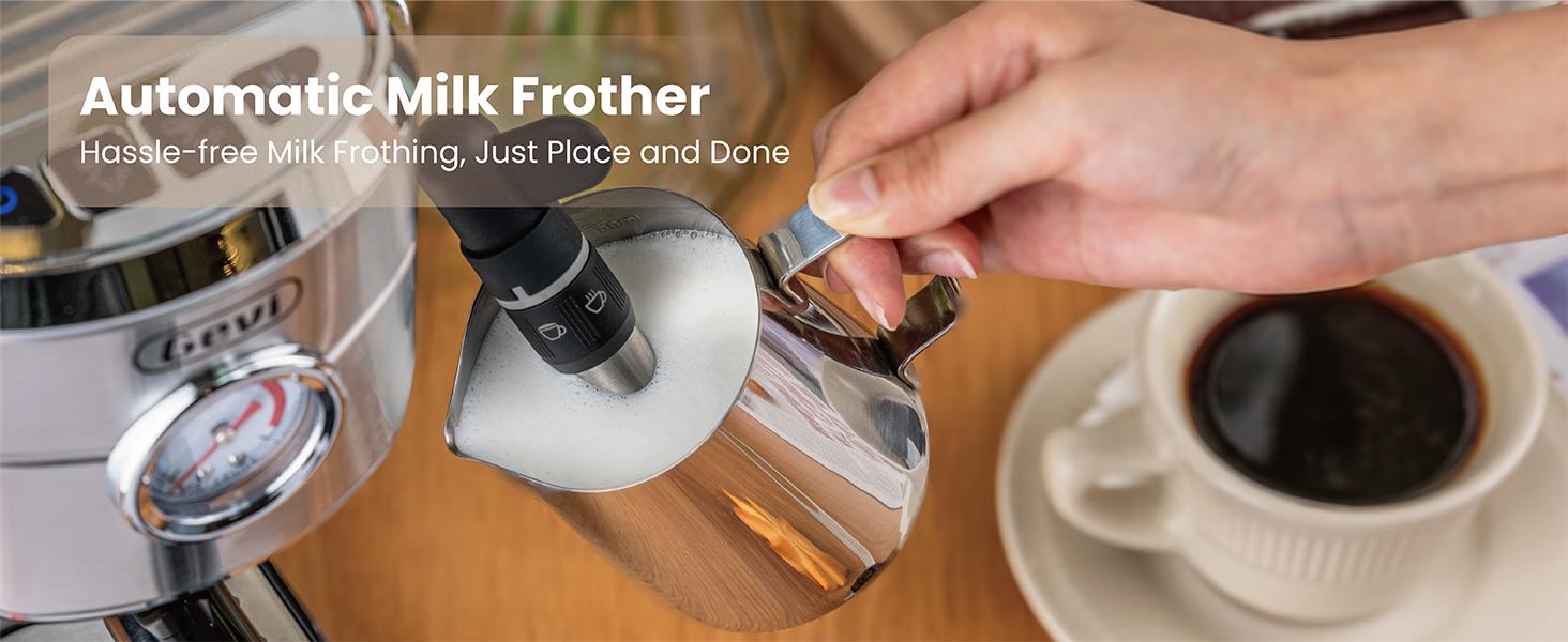 【Springtok】Gevi 20-Bar Espresso Machine with Automatic Milk Frother | Professional & Compact Coffee Maker for Cappuccino & Latte | Perfect Gift for Coffee Lovers